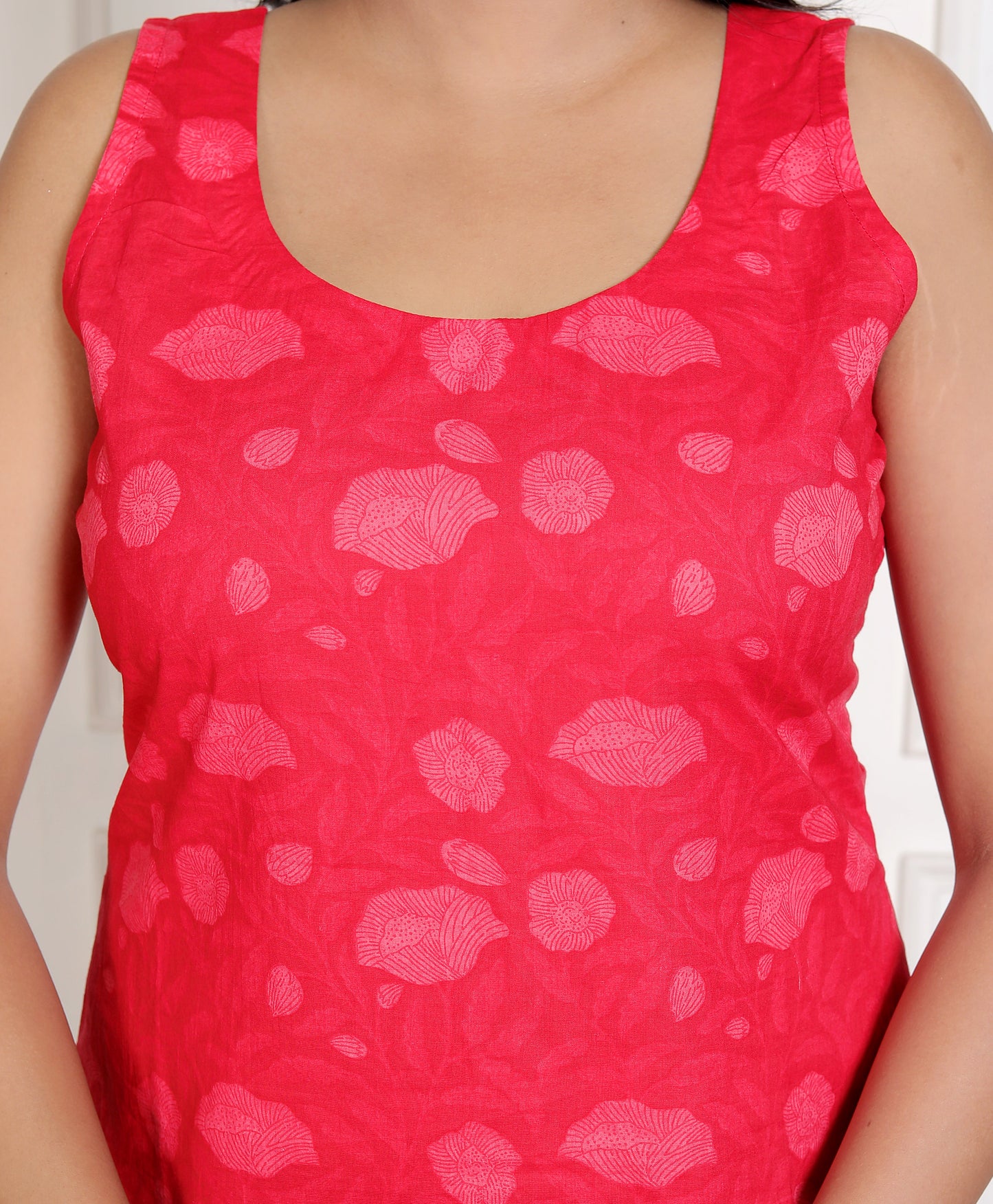 Maroon Azhak Print Short  Kurti