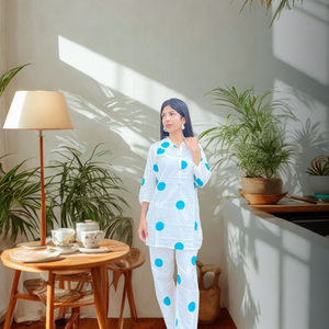Chic Pure Cotton Polka Dot Coord Set
