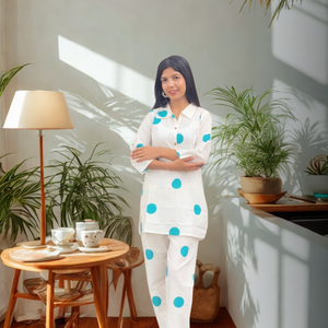 Chic Pure Cotton Polka Dot Coord Set