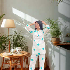 Chic Pure Cotton Polka Dot Coord Set
