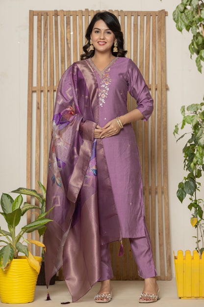 Vescose Silk Fabric Suit
