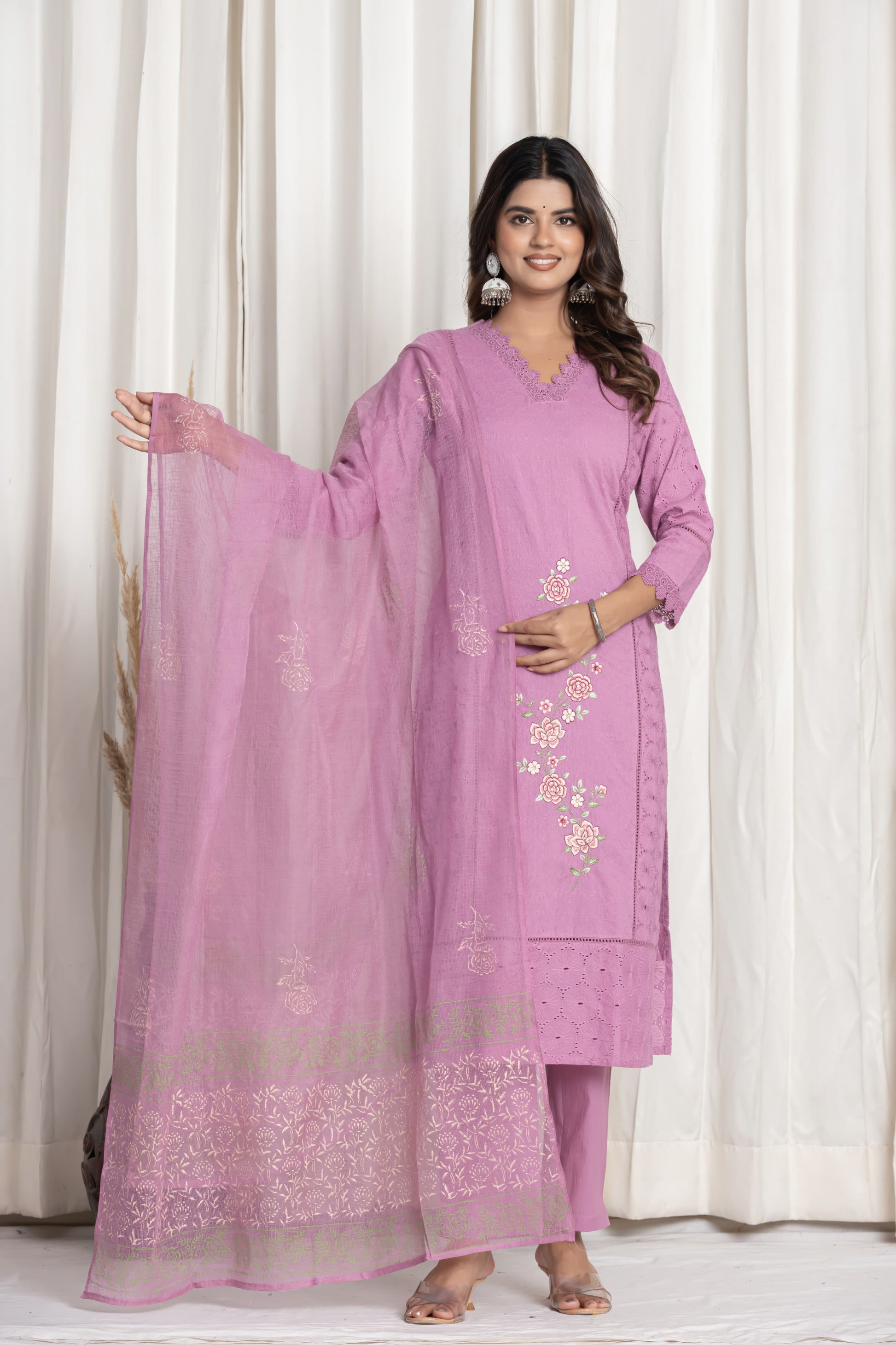 Premium Purple Cotton Suit