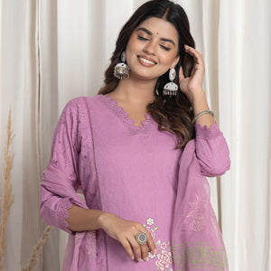 Premium Purple Cotton Suit