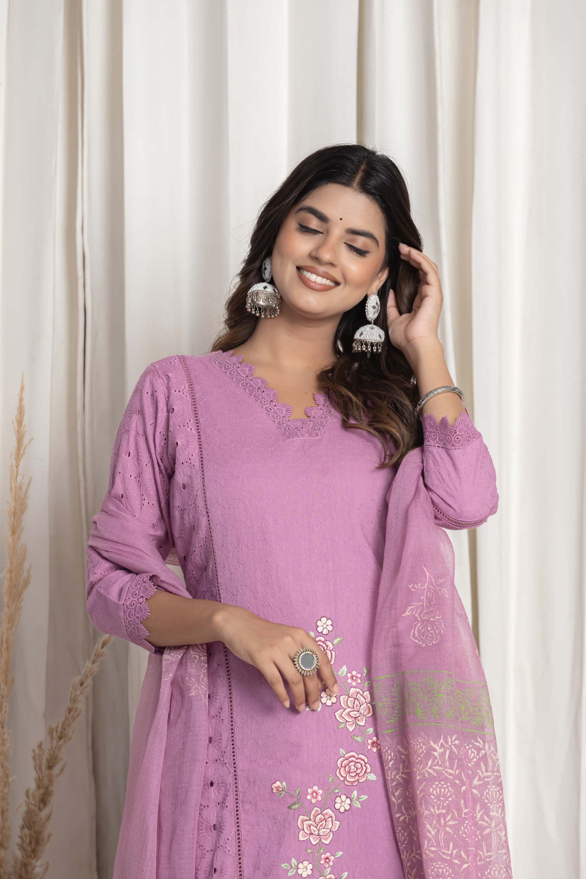 Premium Purple Cotton Suit