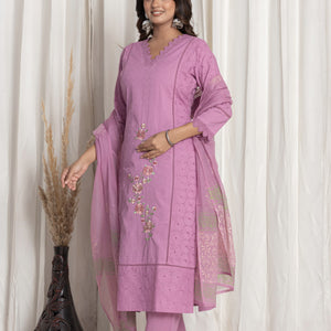 Premium Purple Cotton Suit