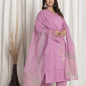 Premium Purple Cotton Suit