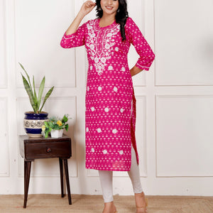 Cotton Full Embroidery Kurti