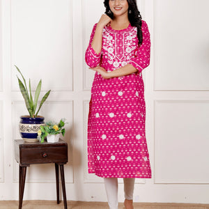Cotton Full Embroidery Kurti