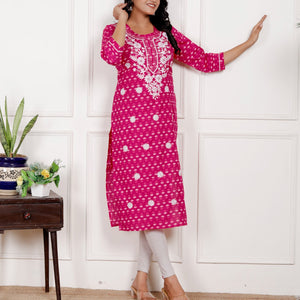 Cotton Full Embroidery Kurti