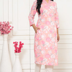 V neck Cotton Kurti