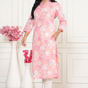 V neck Cotton Kurti