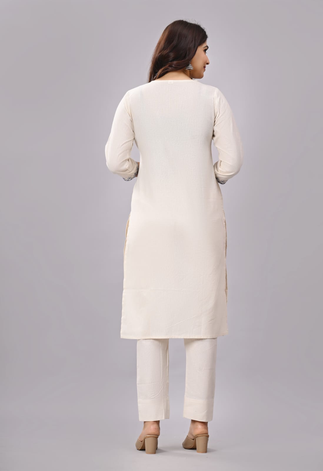Khadi Cotton Embroidery Suit Set