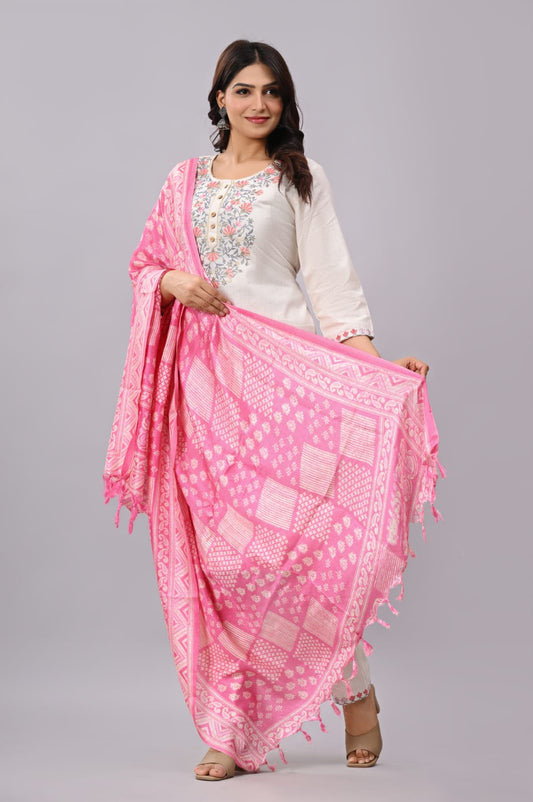 Khadi Cotton Embroidery Suit Set