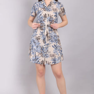 Rayon Printed Mini Dress,