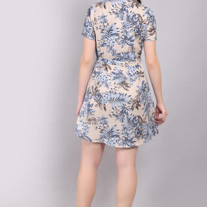 Rayon Printed Mini Dress,