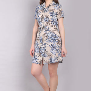 Rayon Printed Mini Dress,