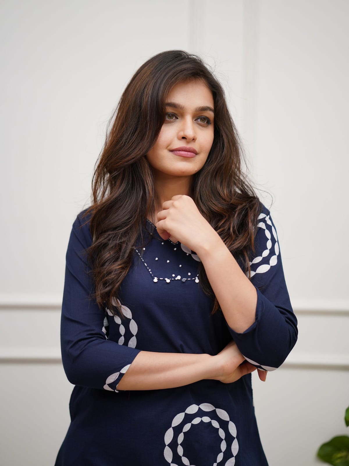 Premium Handwork Kurti Pant Set -Blue