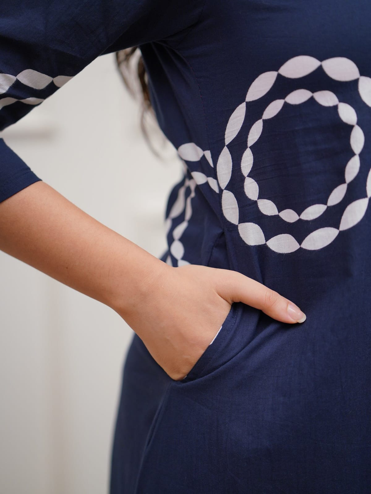 Premium Handwork Kurti Pant Set -Blue