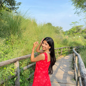 Maroon Azhak Print Kurti Pant Set