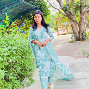 Pure Cotton Floral Print 3-Piece Set