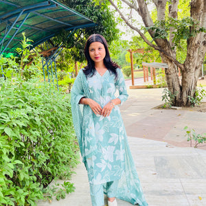 Pure Cotton Floral Print 3-Piece Set