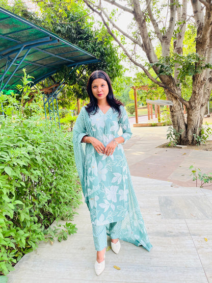 Pure Cotton Floral Print 3-Piece Set