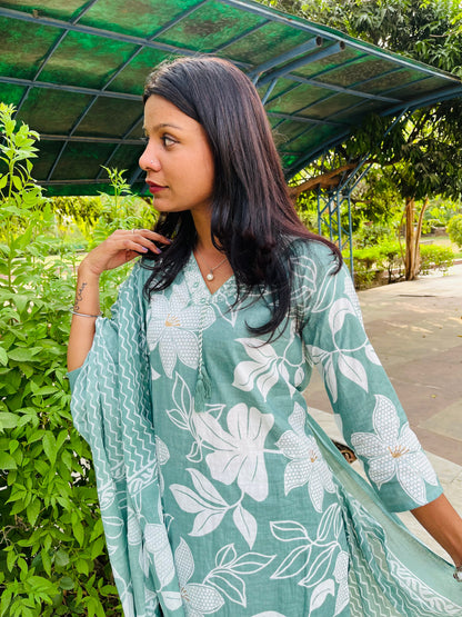 Pure Cotton Floral Print 3-Piece Set