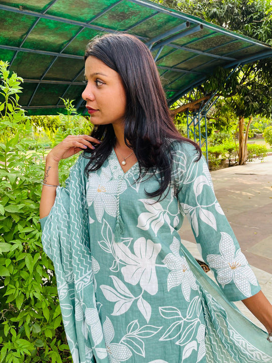 Pure Cotton Floral Print 3-Piece Set