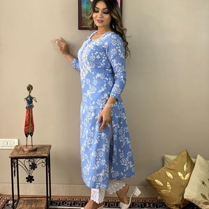 Rayon Embroidered Kurta and Pant Set