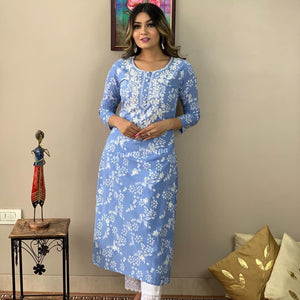Rayon Embroidered Kurta and Pant Set