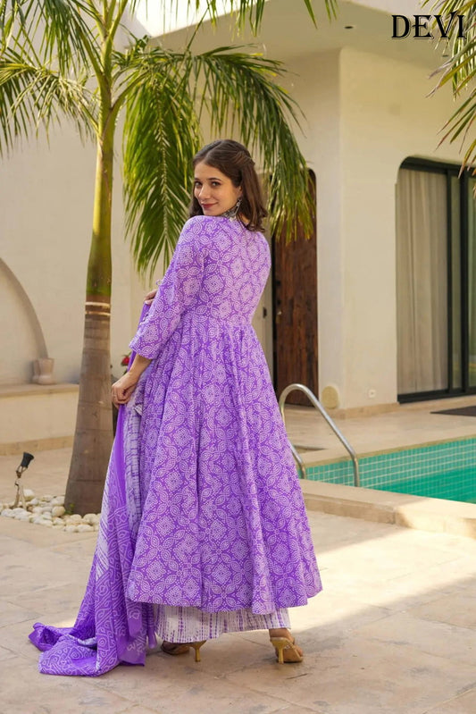 Party Wear Anarkali Set with Pant & Dupatta